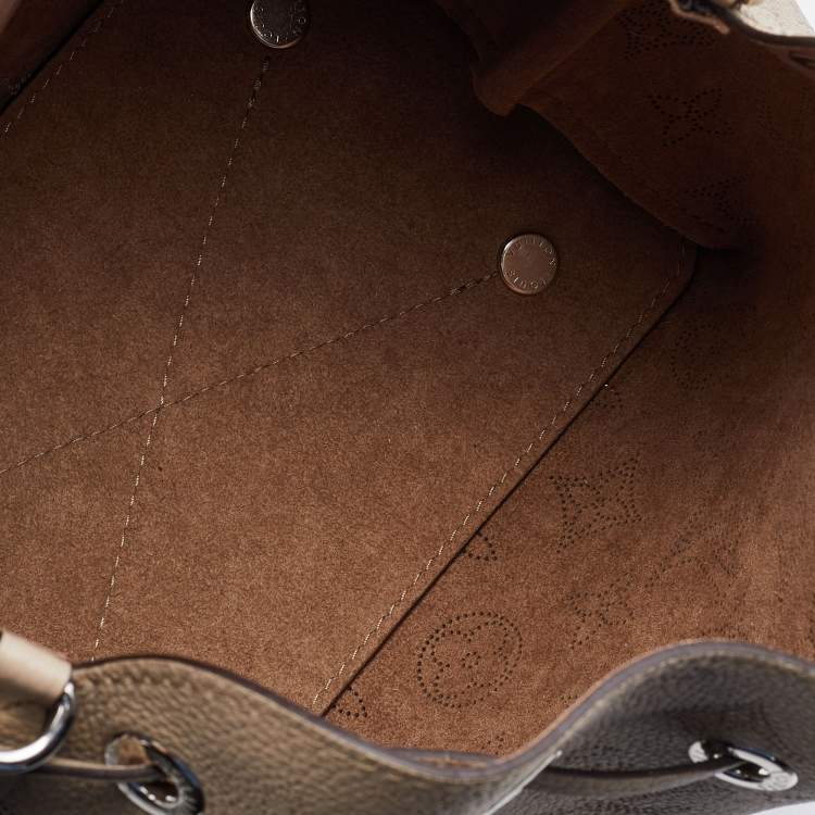 Pre Owned Louis Vuitton Galet Monogram Mahina Leather Bella Bucket Bag