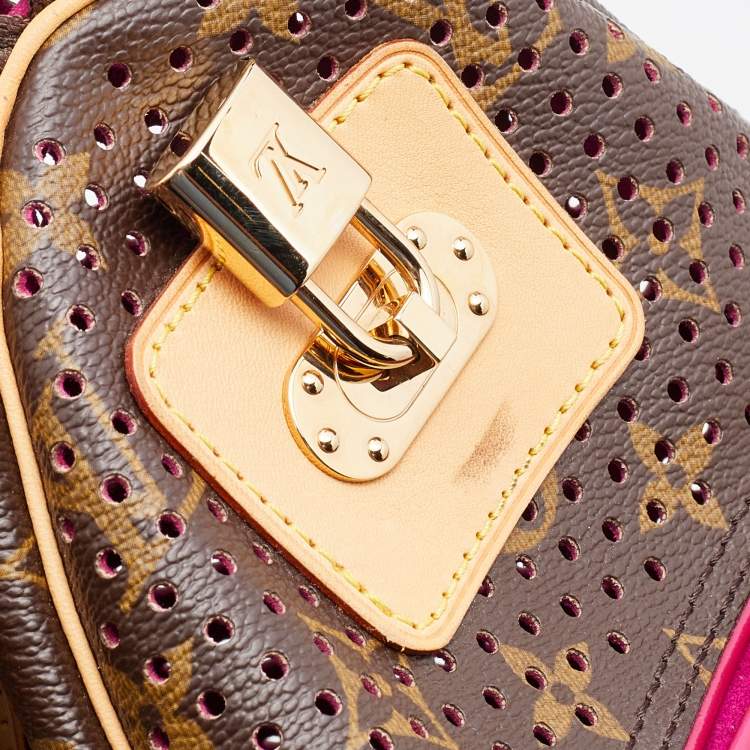 Pre Owned Louis Vuitton Fuchsia Monogram Perforated Canvas Limited Edition Speedy 30 Bag