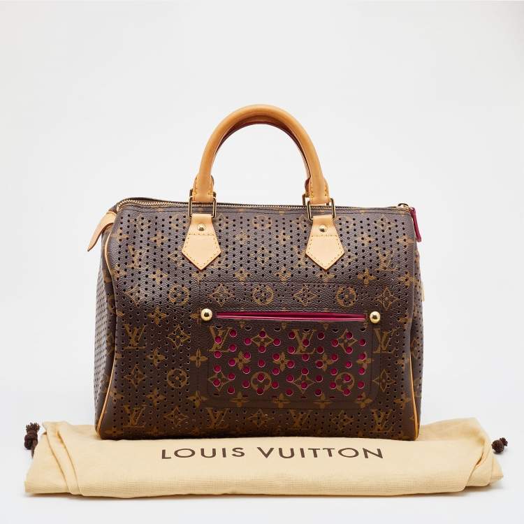 Pre Owned Louis Vuitton Fuchsia Monogram Perforated Canvas Limited Edition Speedy 30 Bag