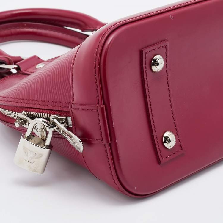 Pre Owned Louis Vuitton Fuchsia Epi Leather Alma BB Bag