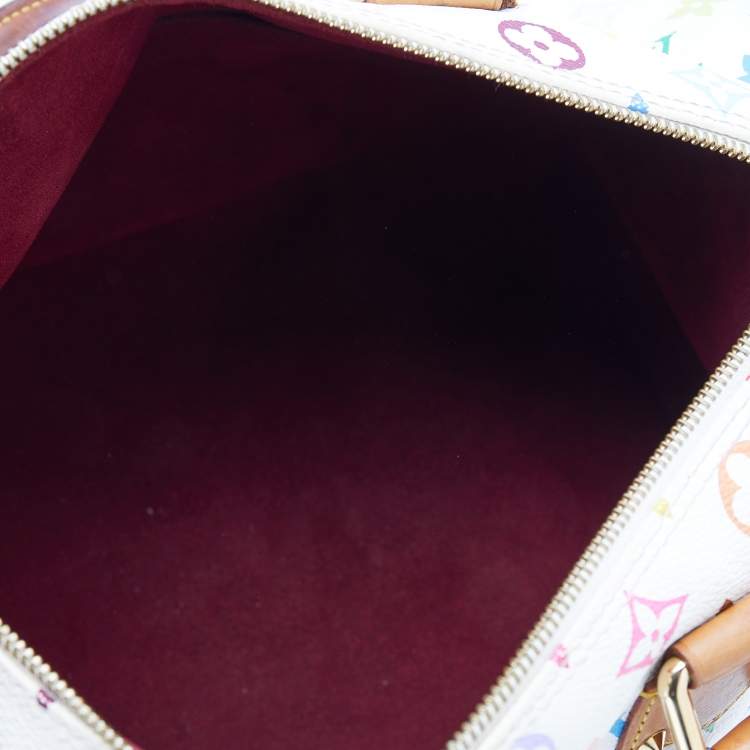 Pre Owned Louis Vuitton White Monogram Multicolore Canvas Speedy 30 Bag