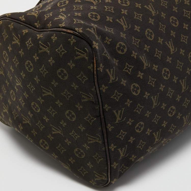 Pre Owned Louis Vuitton Fusain Monogram Mini Lin Canvas Speedy 30 Bag