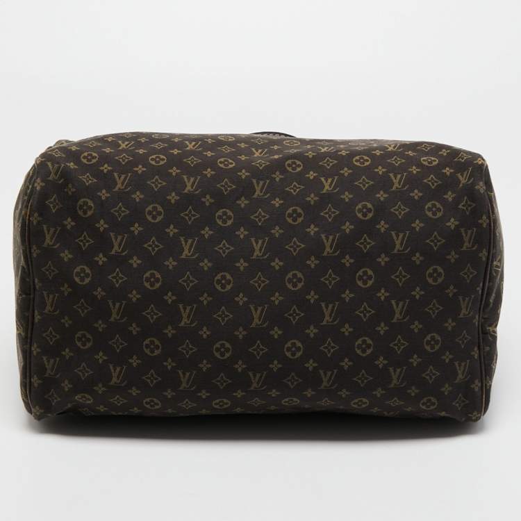 Pre Owned Louis Vuitton Fusain Monogram Mini Lin Canvas Speedy 30 Bag