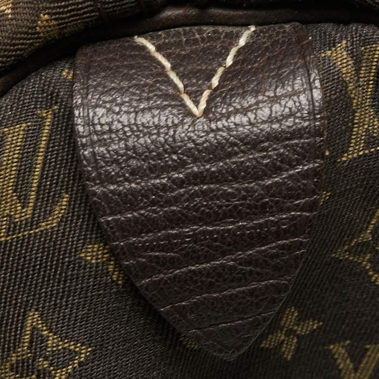 Pre Owned Louis Vuitton Fusain Monogram Mini Lin Canvas Speedy 30 Bag