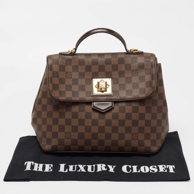 Pre Owned Louis Vuitton Damier Ebene Canvas and Leather Bergamo MM Bag