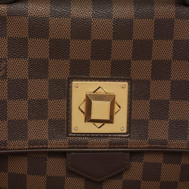 Pre Owned Louis Vuitton Damier Ebene Canvas and Leather Bergamo MM Bag