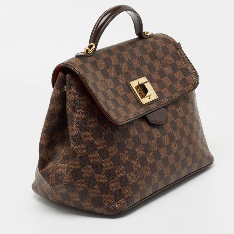 Pre Owned Louis Vuitton Damier Ebene Canvas and Leather Bergamo MM Bag