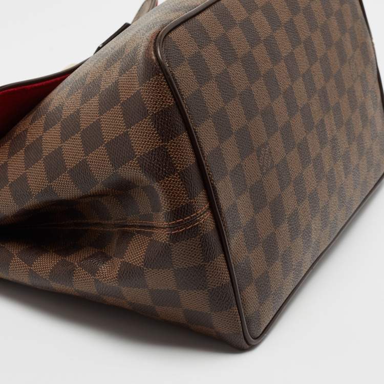 Pre Owned Louis Vuitton Damier Ebene Canvas and Leather Bergamo MM Bag