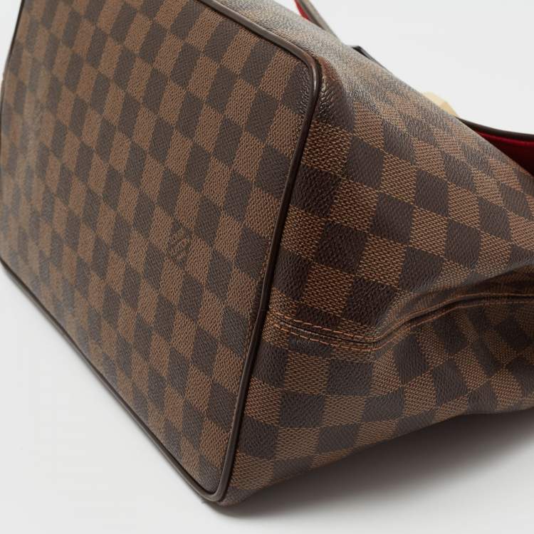 Pre Owned Louis Vuitton Damier Ebene Canvas and Leather Bergamo MM Bag