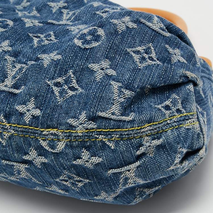 Pre Owned Louis Vuitton Blue Monogram Denim Pleaty Bag