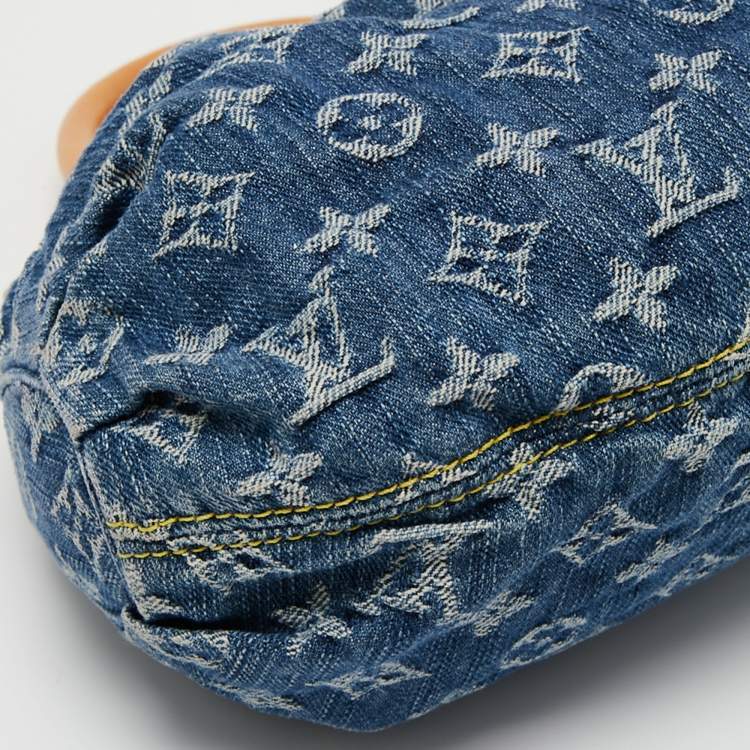 Pre Owned Louis Vuitton Blue Monogram Denim Pleaty Bag
