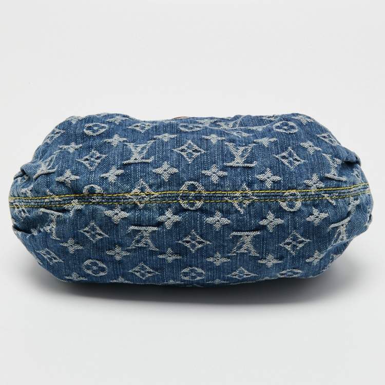 Pre Owned Louis Vuitton Blue Monogram Denim Pleaty Bag