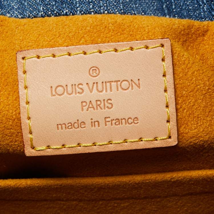 Pre Owned Louis Vuitton Blue Monogram Denim Pleaty Bag
