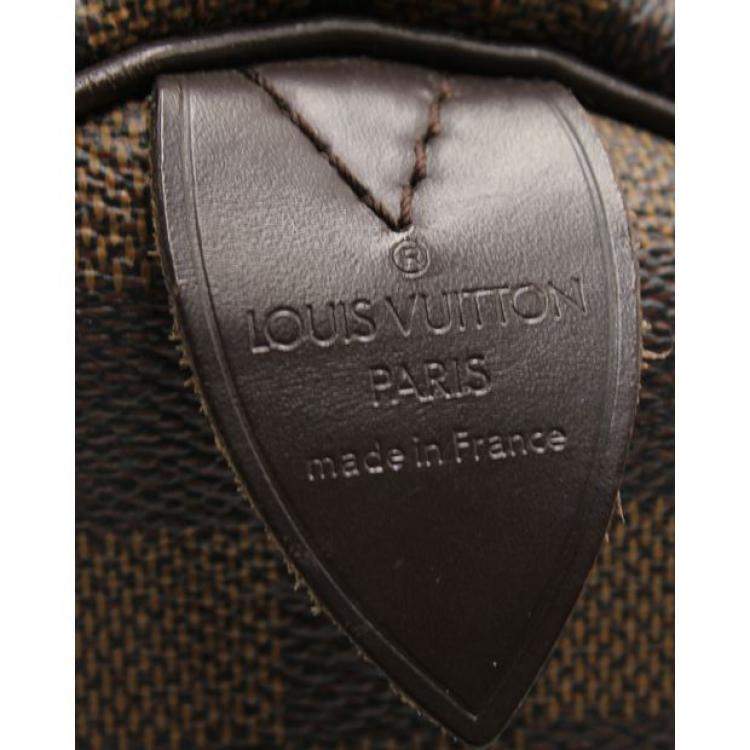 Pre Owned Louis Vuitton Brown Damier Ebene Canvas Speedy 30 Satchel Bag 