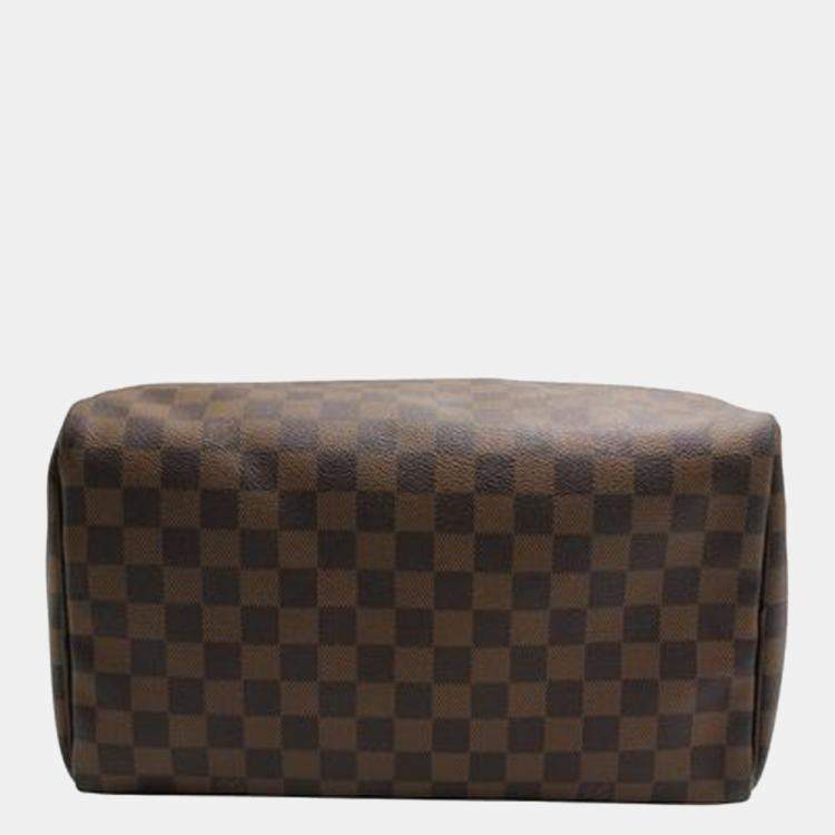 Pre Owned Louis Vuitton Brown Damier Ebene Canvas Speedy 30 Satchel Bag 