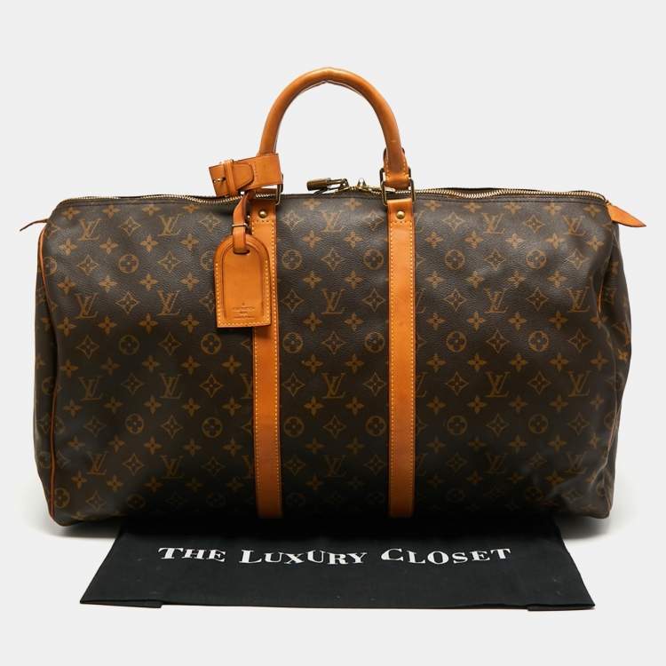 Pre Owned Louis Vuitton Monogram Canvas Keepall 55 Bag