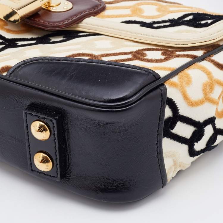 Pre Owned Louis Vuitton Black Monogram Charms Velvet Chains, Leather and Fabric Limited Edition Rabat Bag