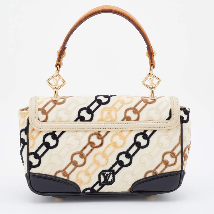 Pre Owned Louis Vuitton Black Monogram Charms Velvet Chains, Leather and Fabric Limited Edition Rabat Bag