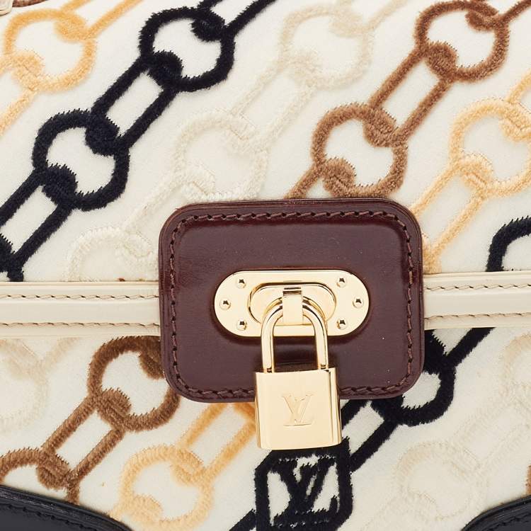 Pre Owned Louis Vuitton Black Monogram Charms Velvet Chains, Leather and Fabric Limited Edition Rabat Bag
