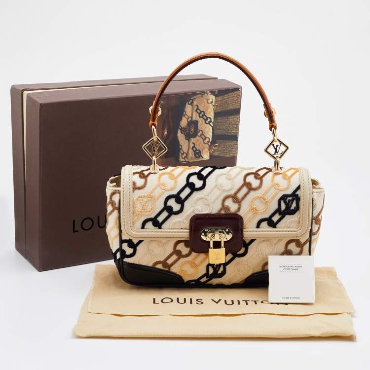 Pre Owned Louis Vuitton Black Monogram Charms Velvet Chains, Leather and Fabric Limited Edition Rabat Bag
