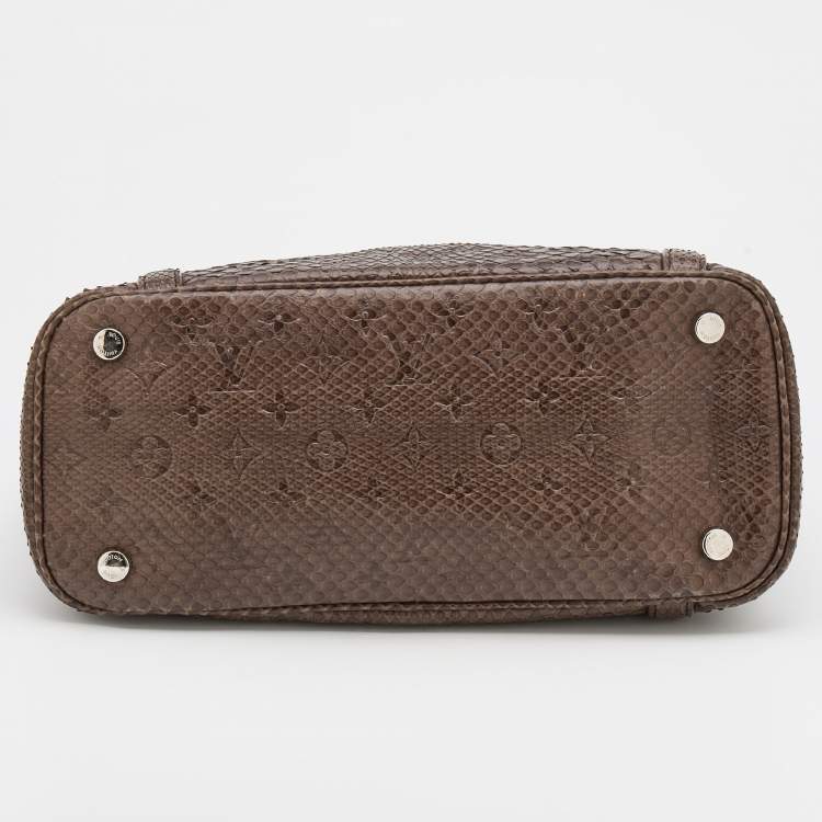 Pre Owned Louis Vuitton Etoupe Monogram Python Antheia Ixia PM Bag