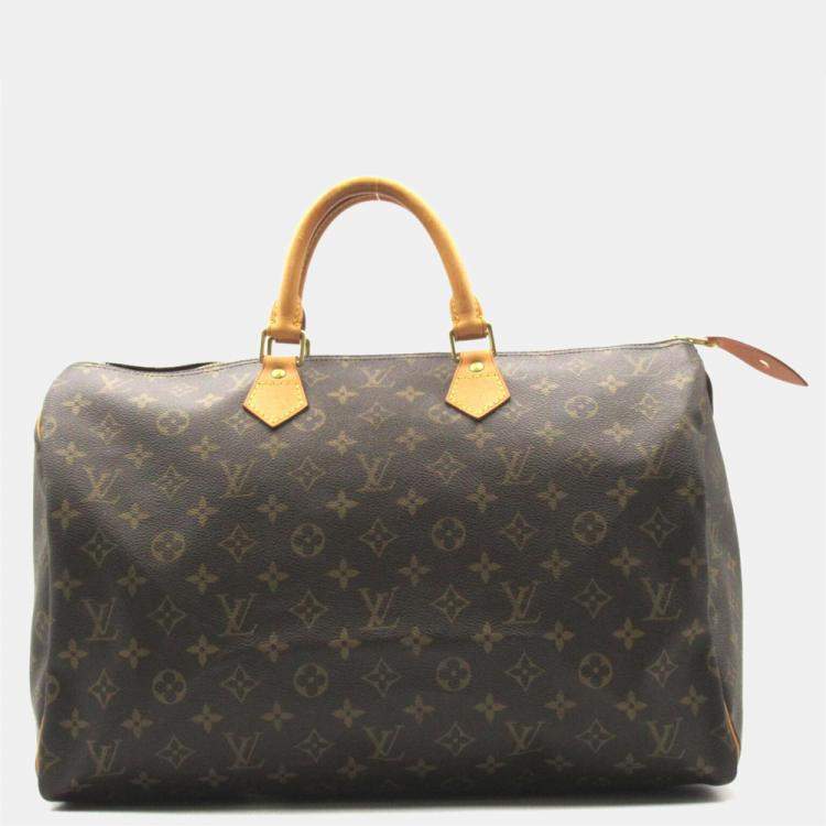 Pre Owned Louis Vuitton Brown Monogram Canvas Speedy 40 Satchel Bag