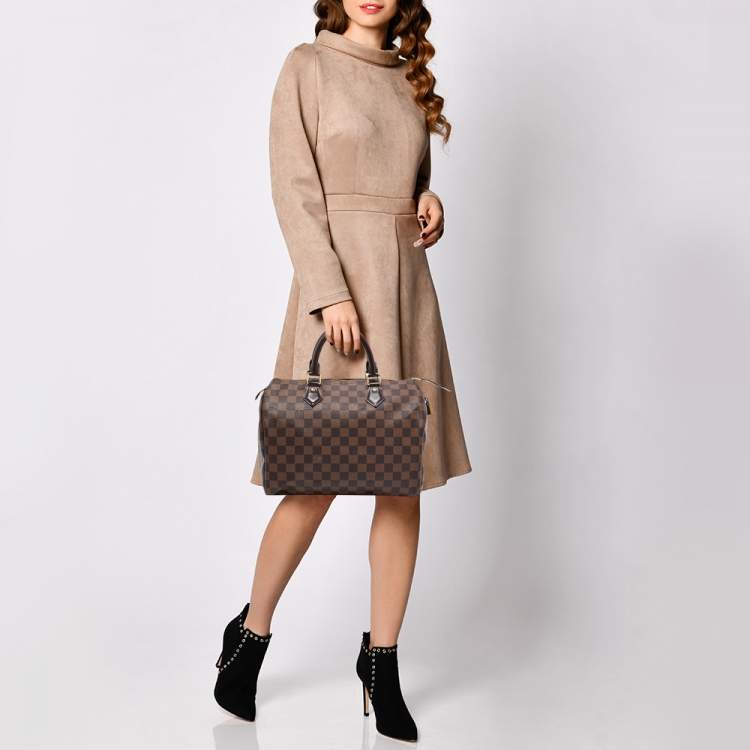Pre Owned Louis Vuitton Damier Ebene Canvas Speedy 30 Bag