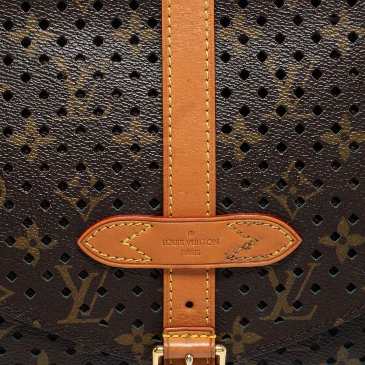 Pre Owned Louis Vuitton Perforated Monogram Canvas and Leather Saumur 30 Messenger Bag
