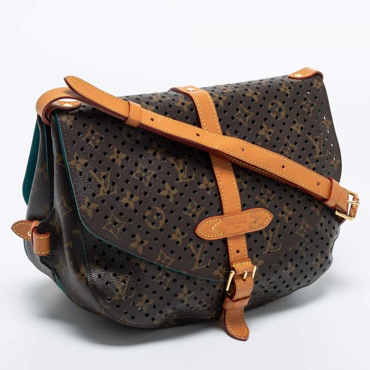 Pre Owned Louis Vuitton Perforated Monogram Canvas and Leather Saumur 30 Messenger Bag