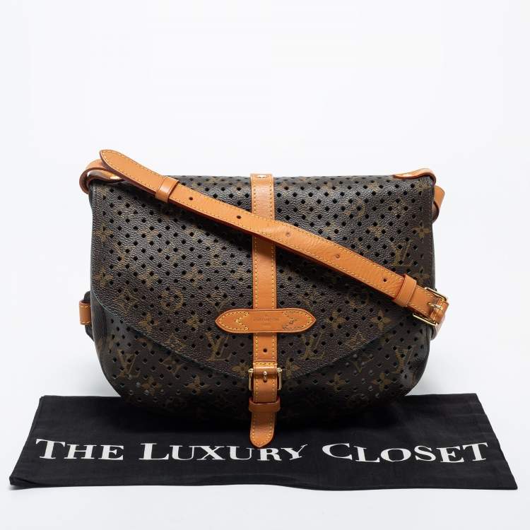 Pre Owned Louis Vuitton Perforated Monogram Canvas and Leather Saumur 30 Messenger Bag