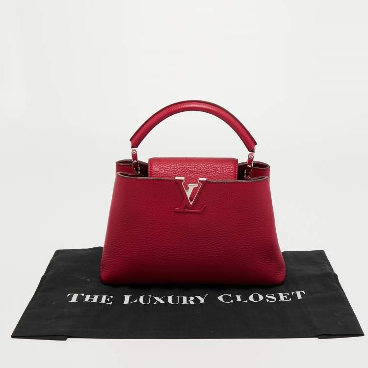 Pre Owned Louis Vuitton Pink Taurillon Leather Capucines BB Bag