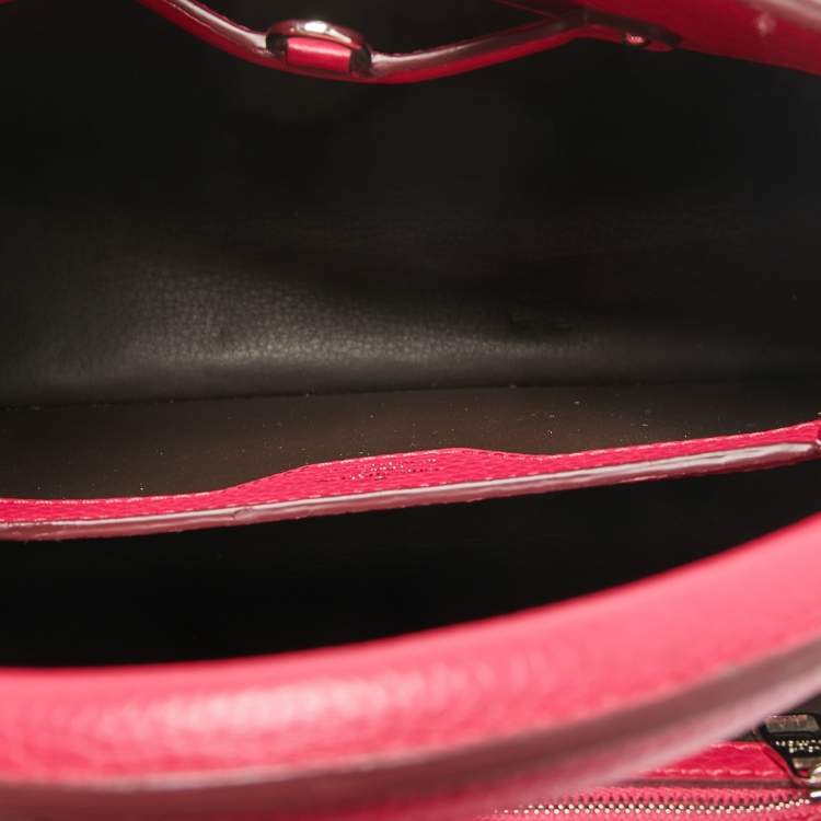 Pre Owned Louis Vuitton Pink Taurillon Leather Capucines BB Bag