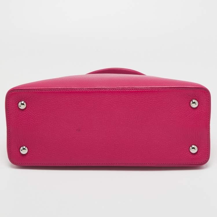 Pre Owned Louis Vuitton Pink Taurillon Leather Capucines MM Bag