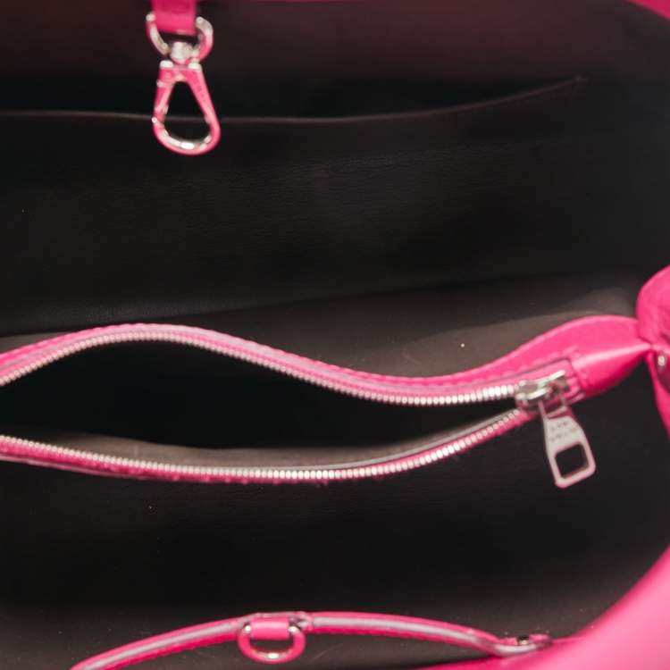 Pre Owned Louis Vuitton Pink Taurillon Leather Capucines MM Bag