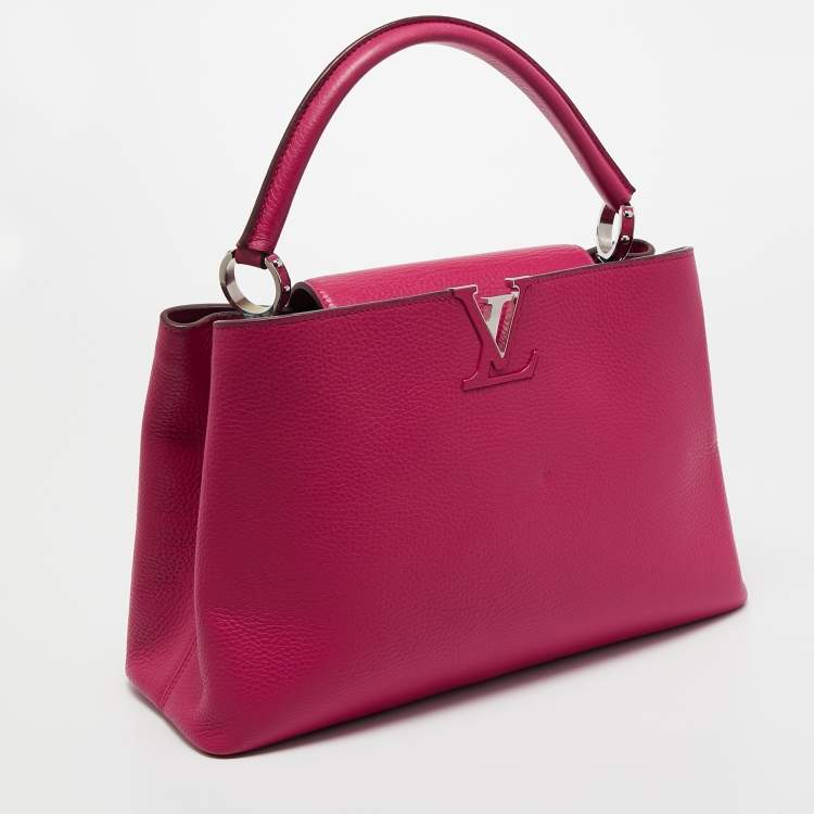 Pre Owned Louis Vuitton Pink Taurillon Leather Capucines MM Bag