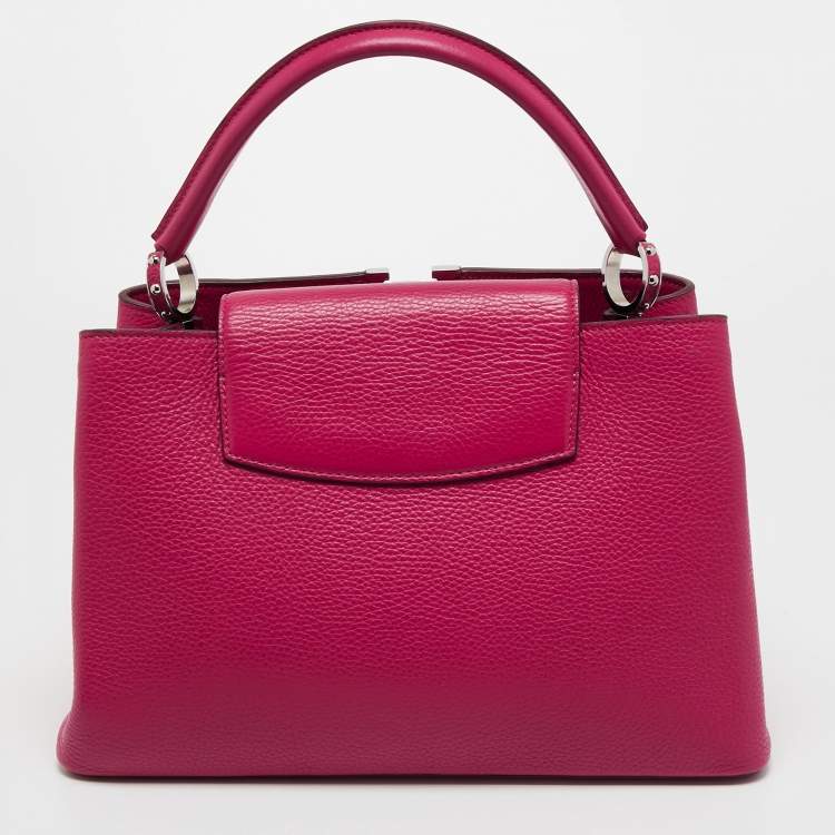 Pre Owned Louis Vuitton Pink Taurillon Leather Capucines MM Bag