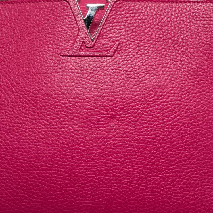 Pre Owned Louis Vuitton Pink Taurillon Leather Capucines MM Bag