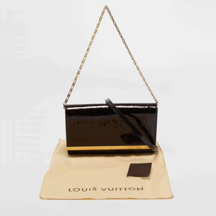 Pre Owned Louis Vuitton Amarante Monogram Vernis Ana Clutch