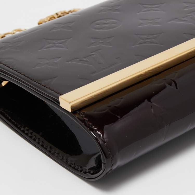 Pre Owned Louis Vuitton Amarante Monogram Vernis Ana Clutch
