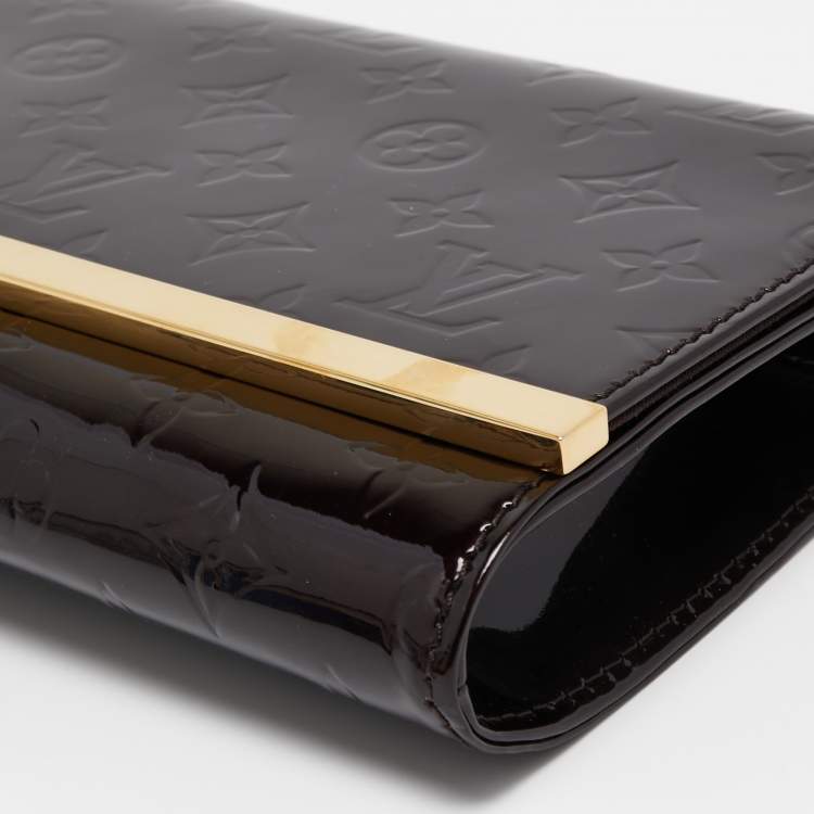 Pre Owned Louis Vuitton Amarante Monogram Vernis Ana Clutch