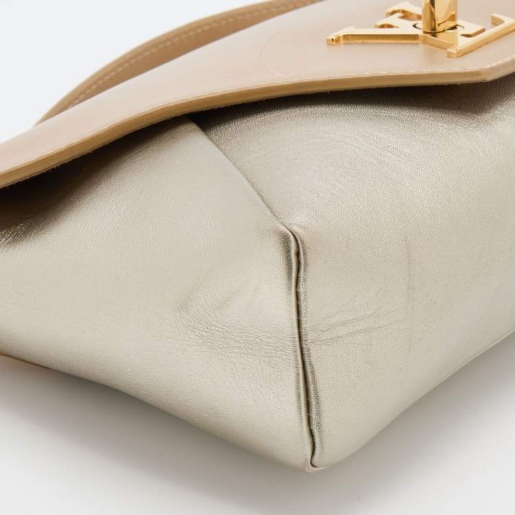 Pre Owned Louis Vuitton Metallic Gold Leather Love Note Bag