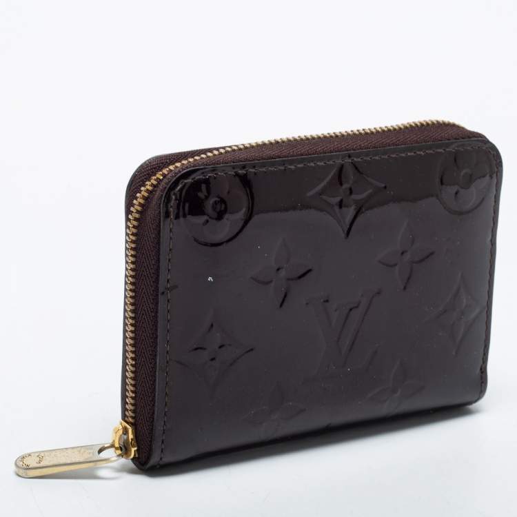 Pre Owned Louis Vuitton Amarante Monogram Vernis Zippy Coin Purse