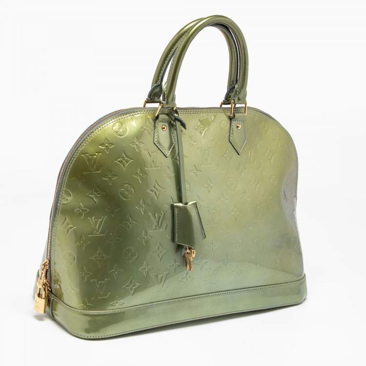 Pre Owned Louis Vuitton Givre Monogram Vernis Alma GM bag
