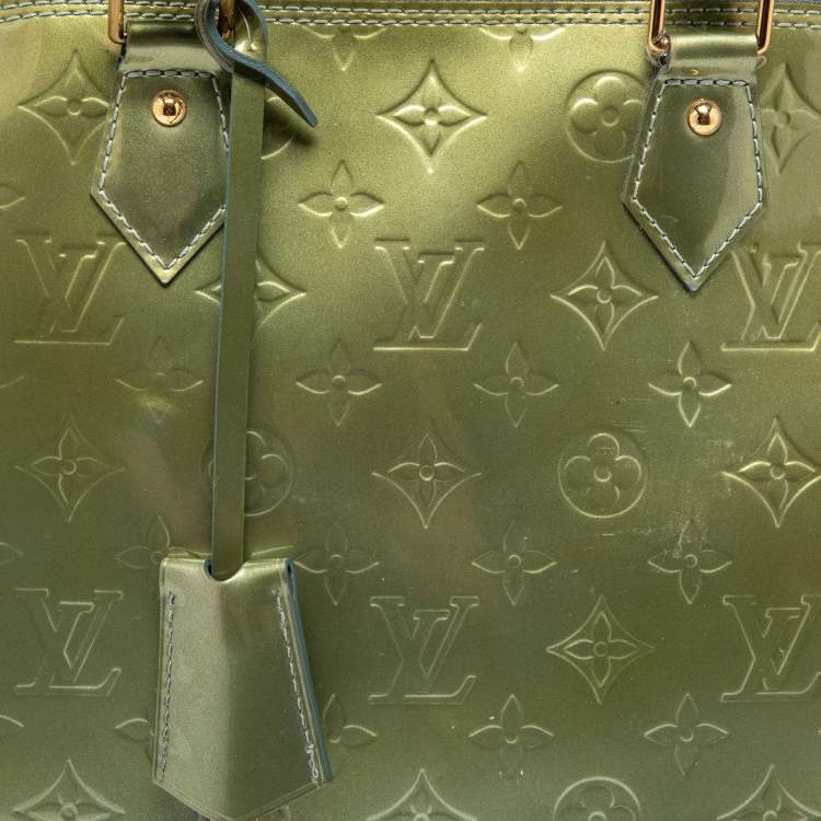 Pre Owned Louis Vuitton Givre Monogram Vernis Alma GM bag