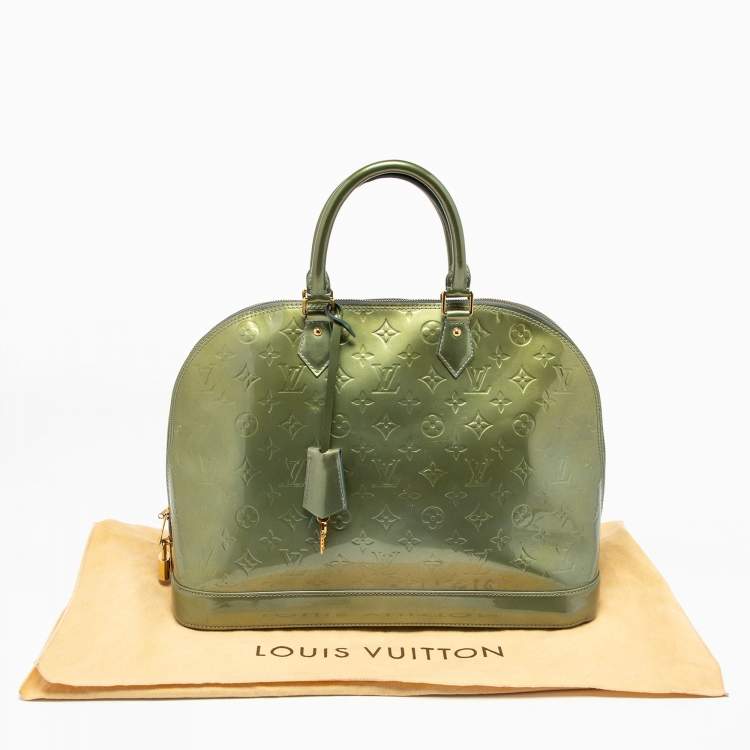 Pre Owned Louis Vuitton Givre Monogram Vernis Alma GM bag