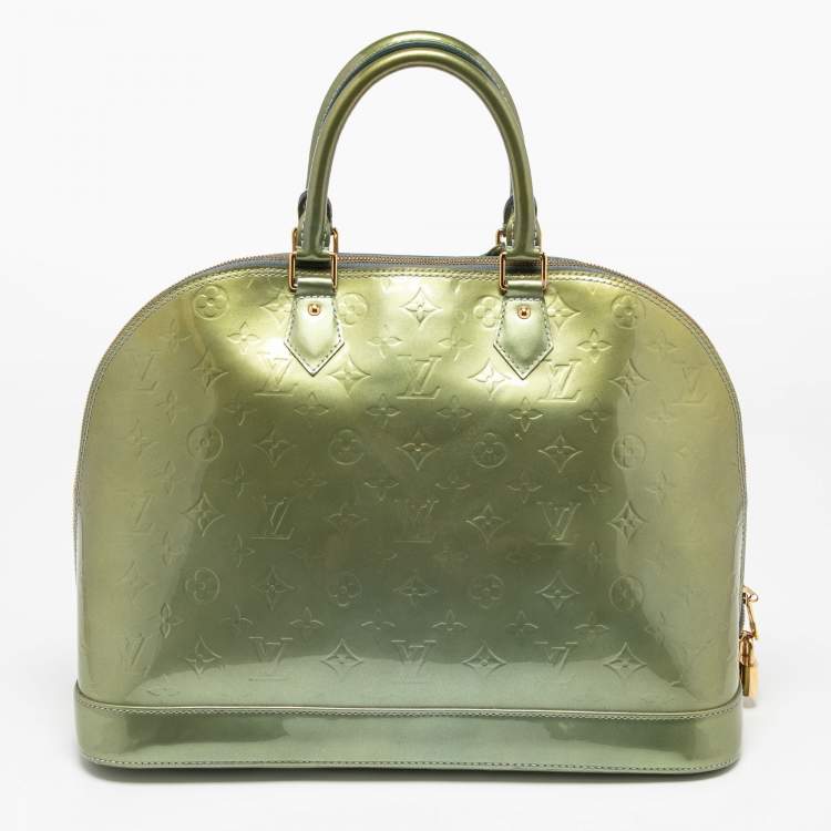 Pre Owned Louis Vuitton Givre Monogram Vernis Alma GM bag
