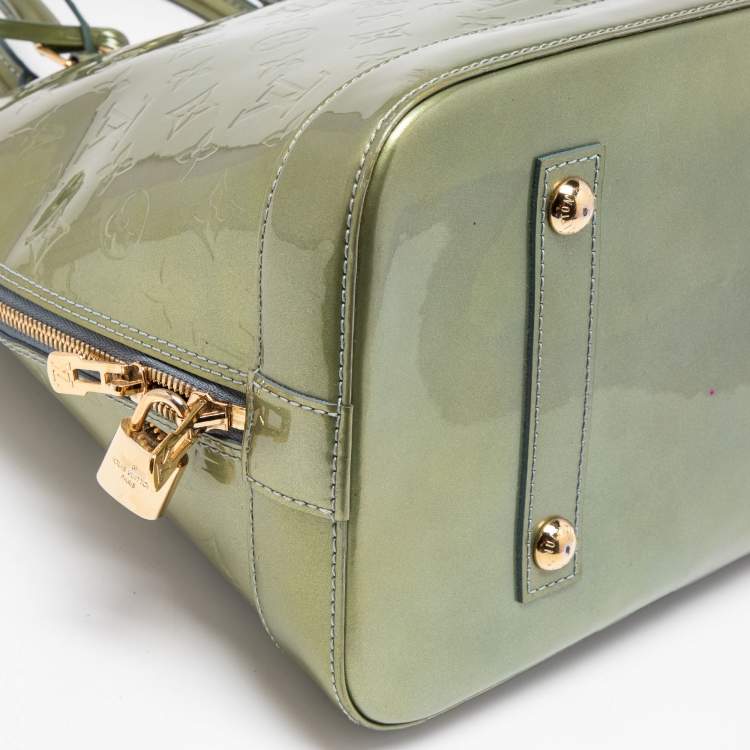 Pre Owned Louis Vuitton Givre Monogram Vernis Alma GM bag
