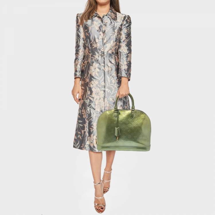 Pre Owned Louis Vuitton Givre Monogram Vernis Alma GM bag