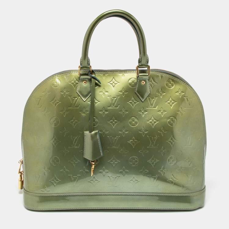 Pre Owned Louis Vuitton Givre Monogram Vernis Alma GM bag