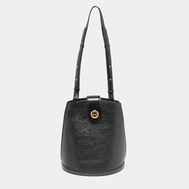 Pre Owned Louis Vuitton Black Epi Leather Cluny Bag